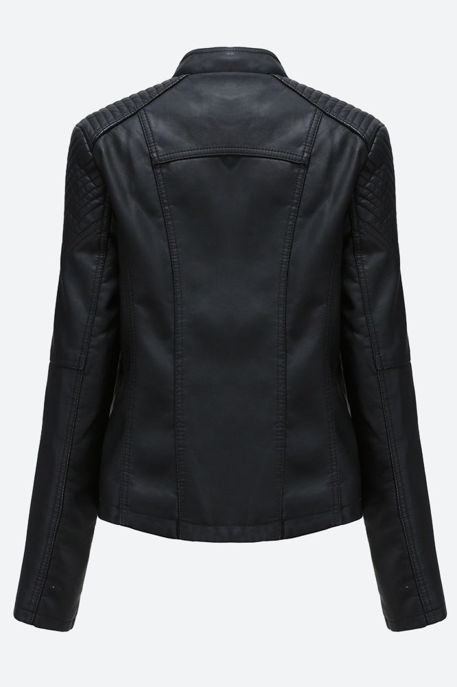 Women Classic Leather Jacket Lavish Daily