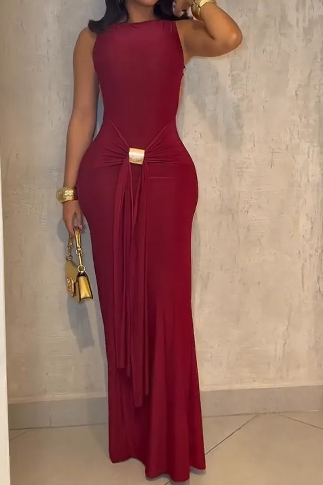 Slim Fit Backless Sleeveless Dress LavishDaily