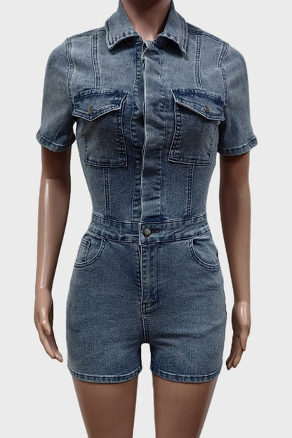 Denim Romper Lavish Daily