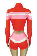 Printed Tie Front Crop Top and Shorts Set Lavish Daily
