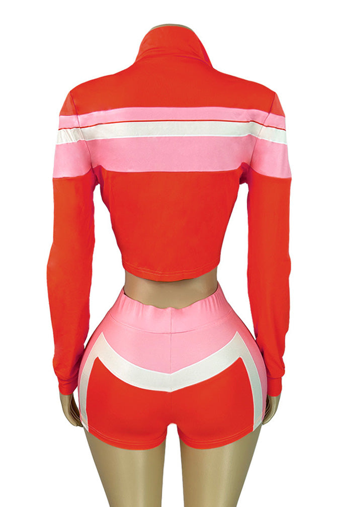 Printed Tie Front Crop Top and Shorts Set Lavish Daily