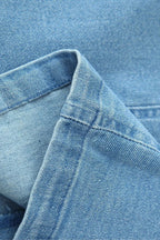 Slim Light Blue Denim Button Maxi Dress Lavish Daily