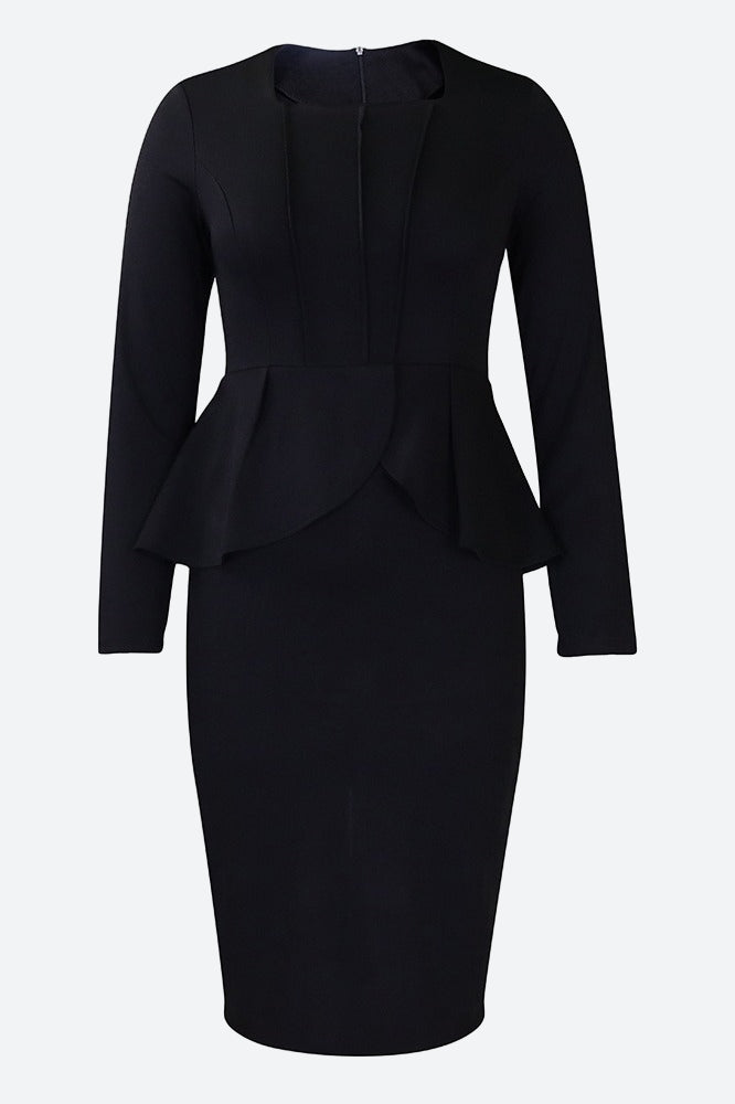 Structured Peplum Midi Dress Lavish Daily