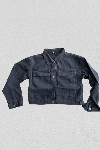 Cropped Oversized Denim Jacket Lavish Daily