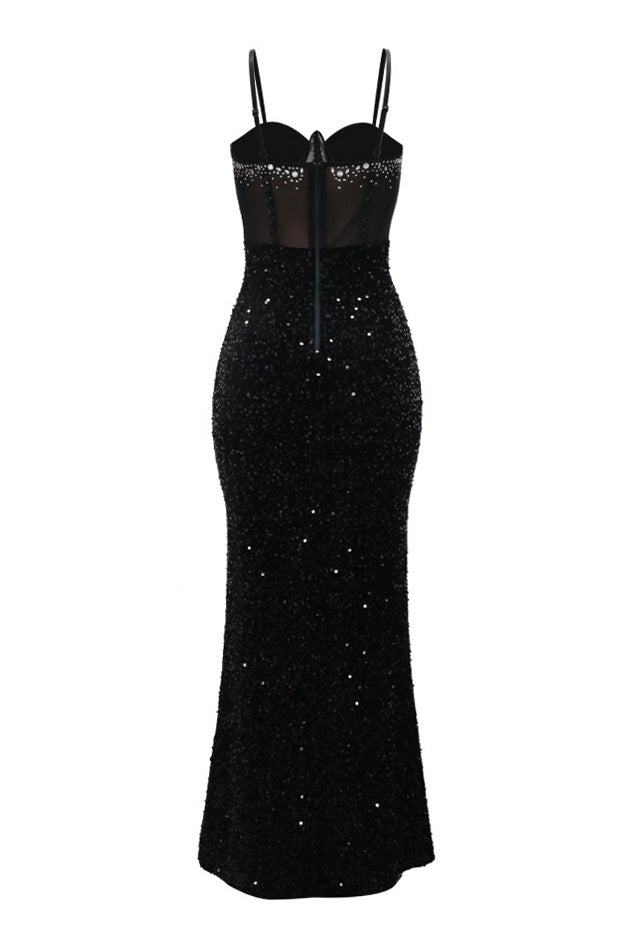 Velvet Sequin Party Dress Lavish Daily