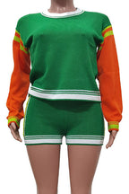 Colorblock Knit Shorts Set Lavish Daily