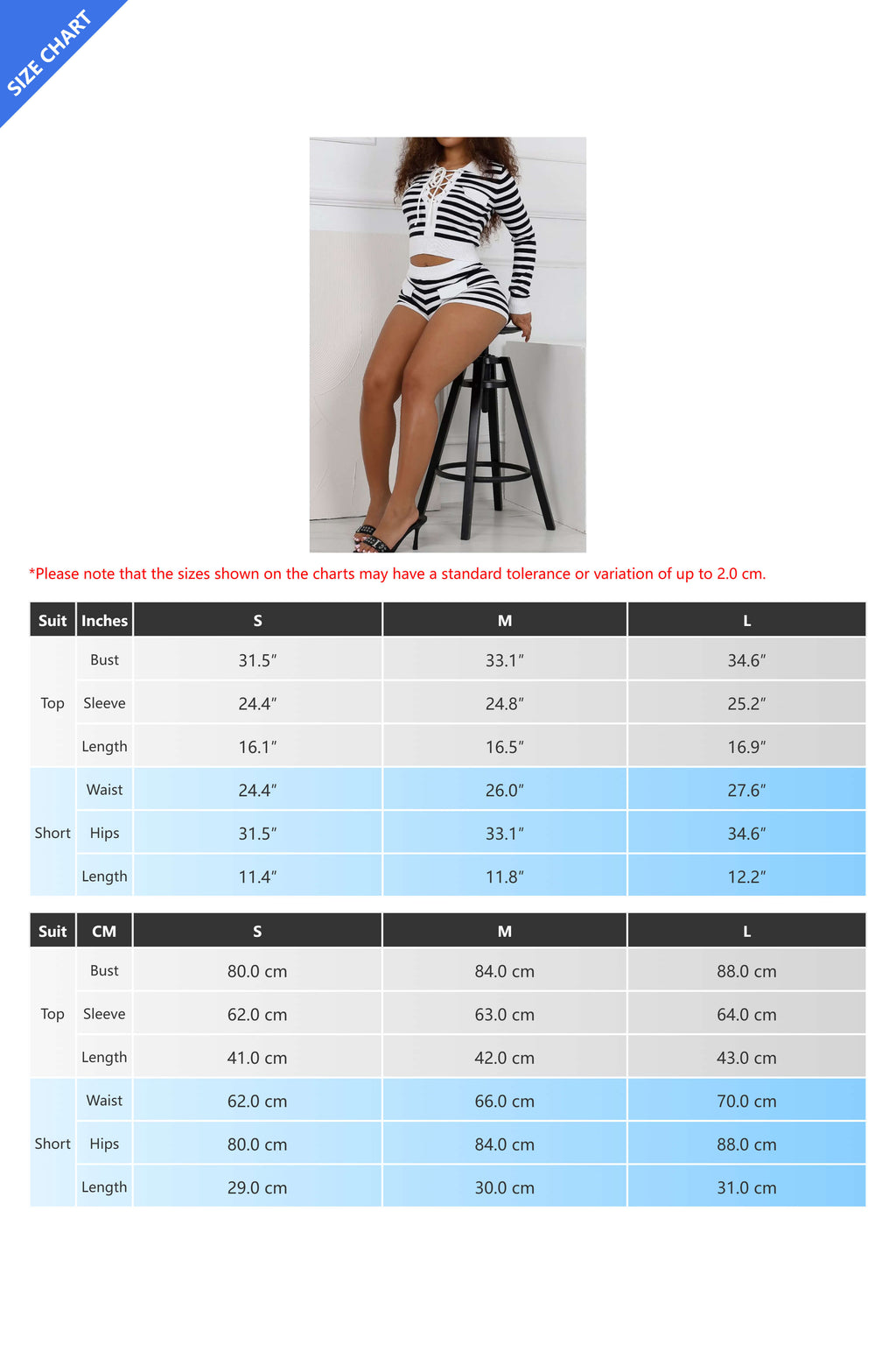 Striped Sweater Top & Shorts Set Lavish Daily