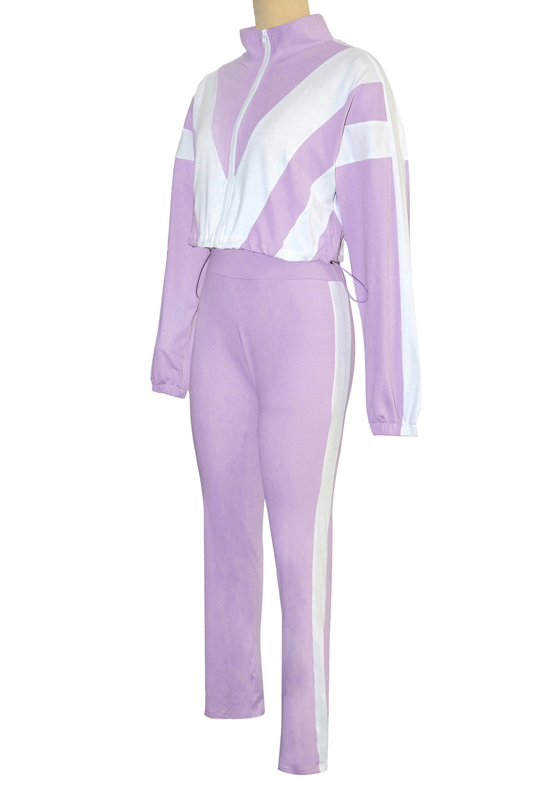 Sporty Color Block 2-Piece Tracksuit Lavish Daily