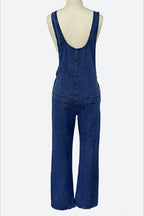 Adjustable Tie-Strap Wide Leg Denim Overall Lavish Daily