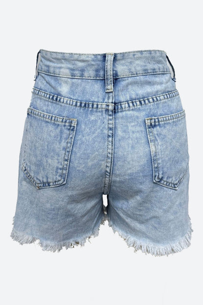 Frayed Hem Destroyed Jean Shorts Lavish Daily