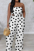 Strapless Printed Wide-Leg Jumpsuit Lavish Daily