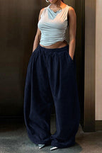 Relaxed Waist Straight Leg Casual Pants Lavish Daily