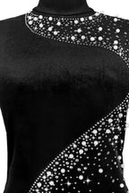 Elegant Velvet Rhinestone Dress LavishDaily