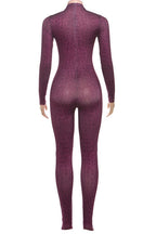 Print Turtleneck Long Sleeve Jumpsuit Lavish Daily