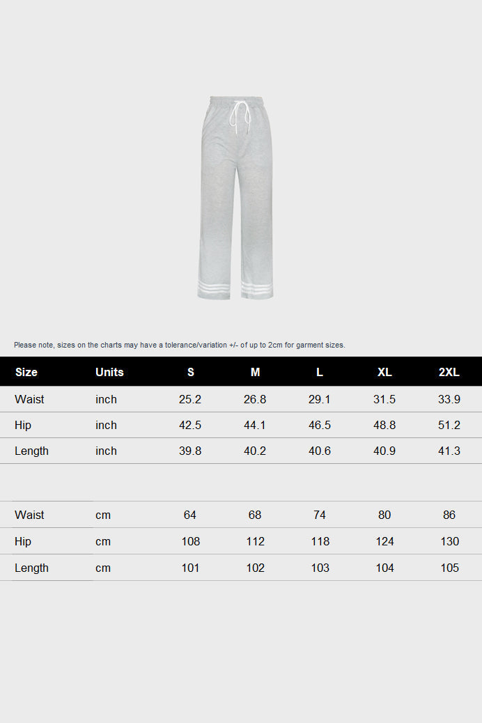 Stripe Wide-Leg Sweatpants Lavish Daily