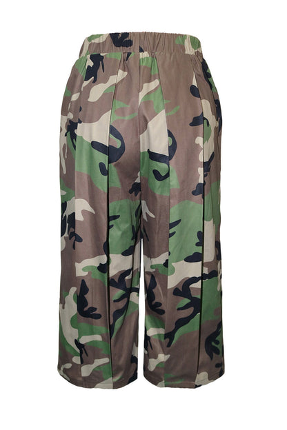 High-Waist Pleated Wide Leg Cropped Pants Lavish Daily