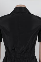 Stand Collar Drawstring Midi Dresses Lavish Daily