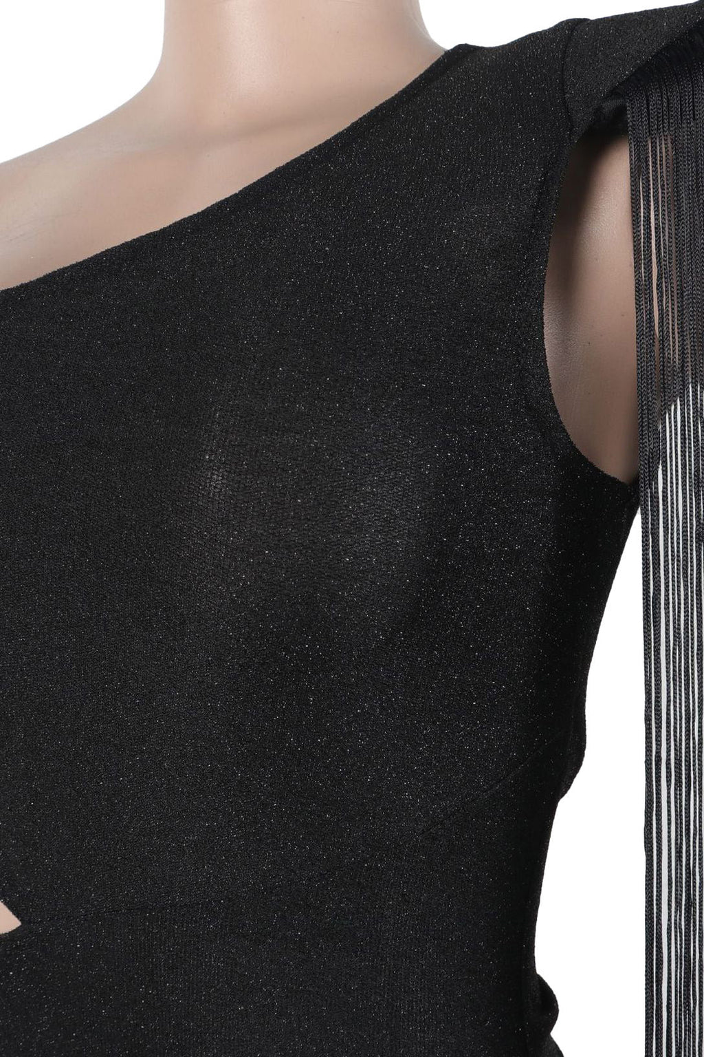 One Shoulder Fringe Dress Lavish Daily