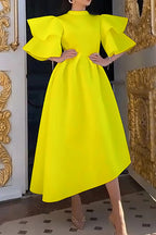 Double-Layer Ruffled Sleeve Dress Lavish Daily