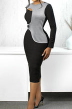 Color-Block Bodycon Dress - High Slit & Stretch Lavish Daily