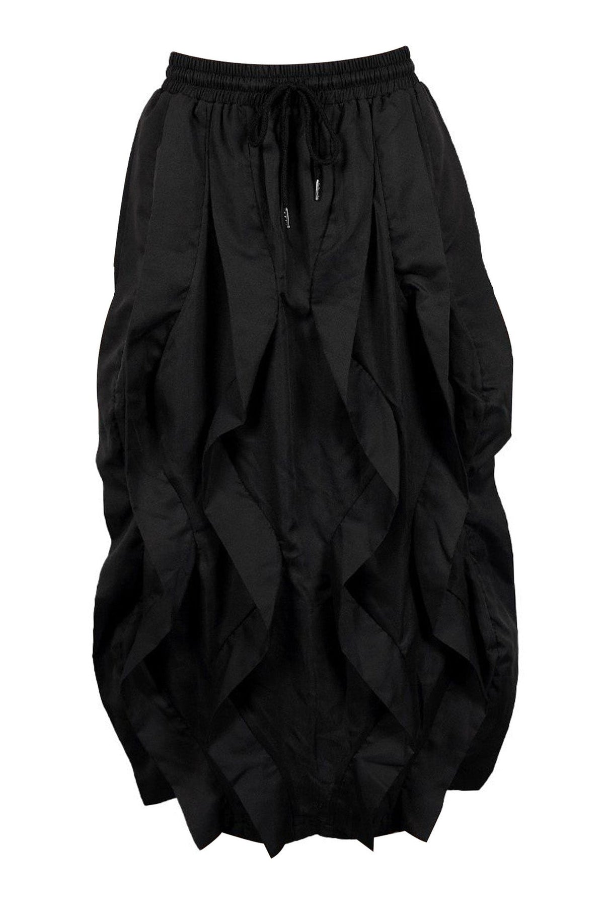 Ruched Drawstring Parachute Maxi Skirt Lavish Daily