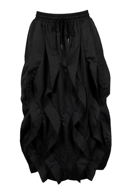 Ruched Drawstring Parachute Maxi Skirt Lavish Daily