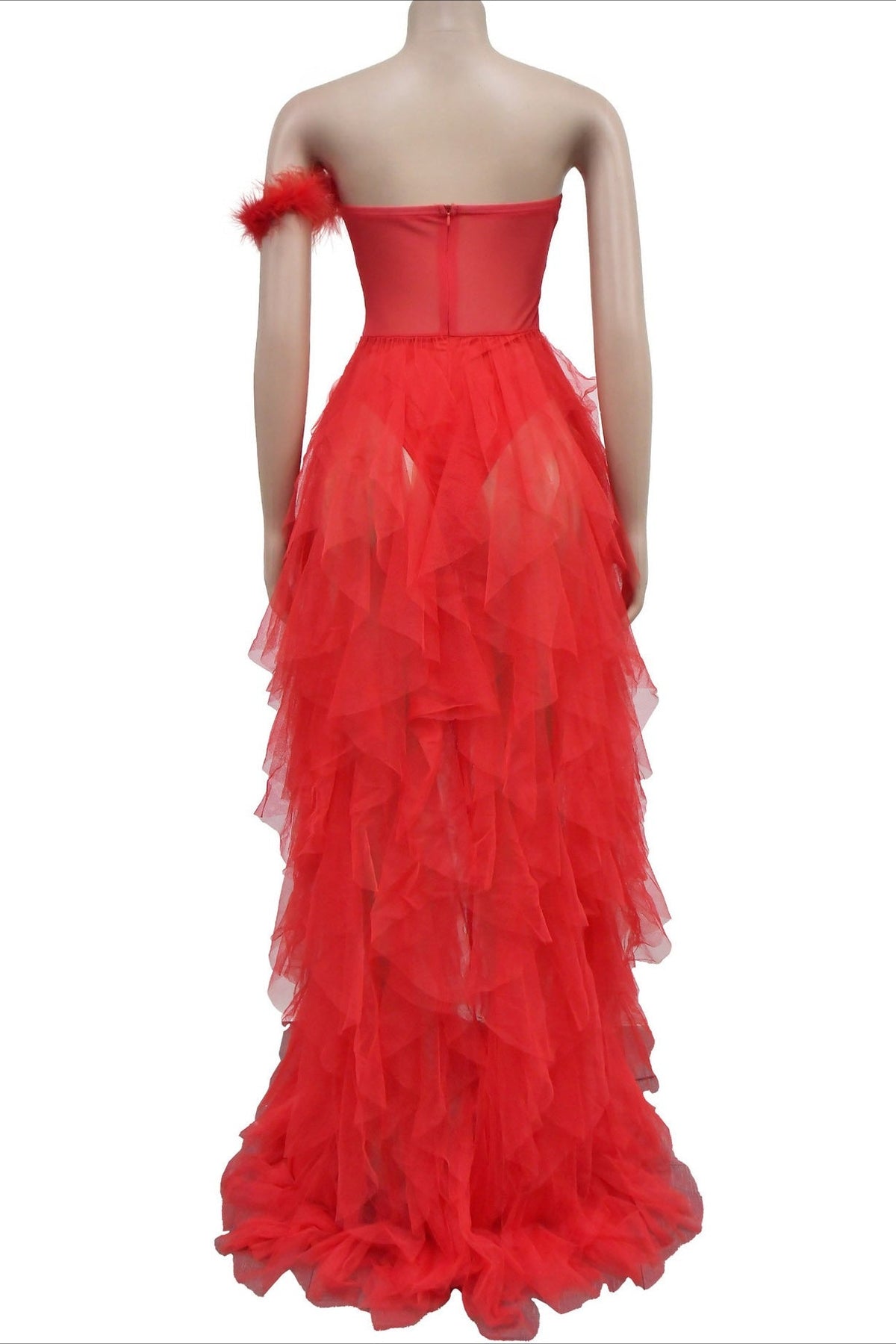 Strapless Corset Tulle Maxi Dress Lavish Daily