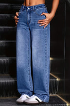 Stretch Vintage Straight Leg Jeans Lavish Daily