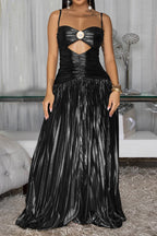 Pleated Loose Maxi Dress Lavish Daily