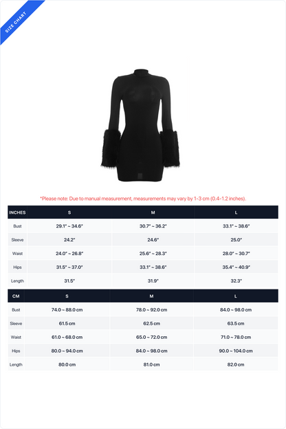 Plush-Cuff Mock-Neck Long-Sleeve Mini Dress Lavish Daily