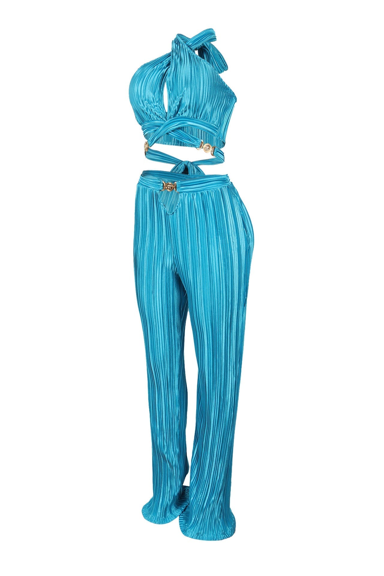 Tie-wrap Halter Backless Pant Sets Lavish Daily