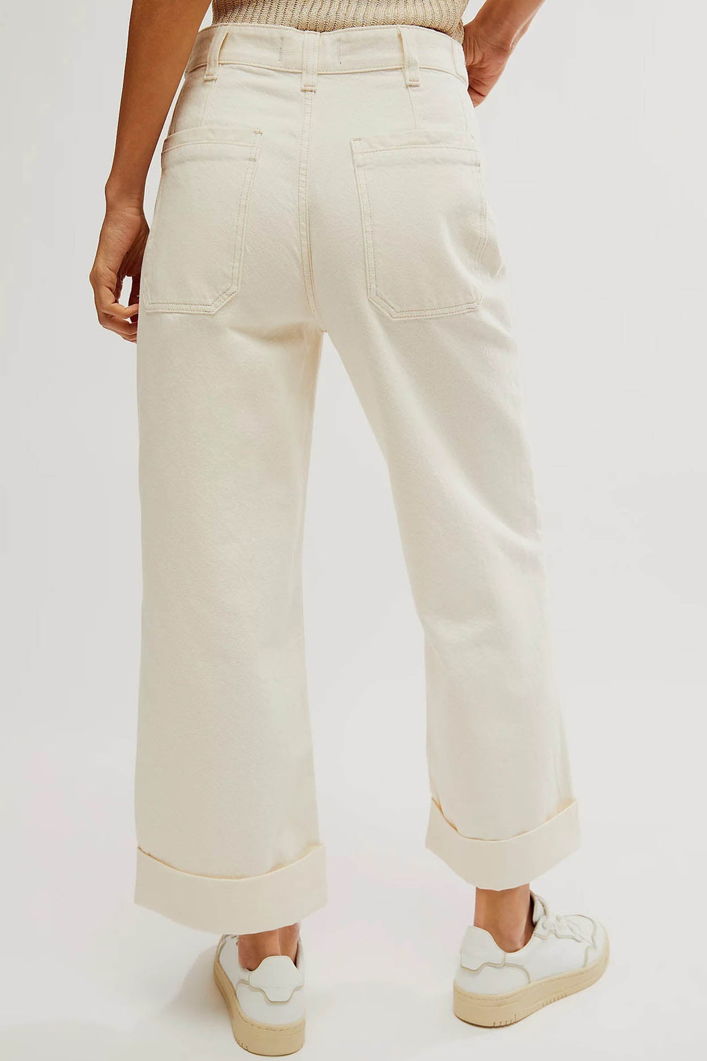 Washed Wide Leg Cuffed Jeans Lavish Daily