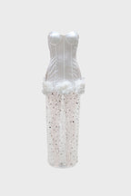 Strapless Sequin Mesh Dress Lavish Daily