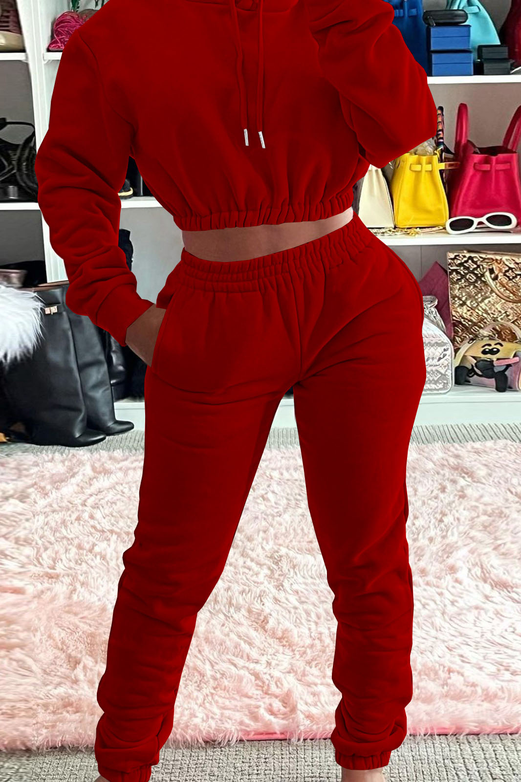 Hooded Pocket Tracksuit Set Lavish Daily