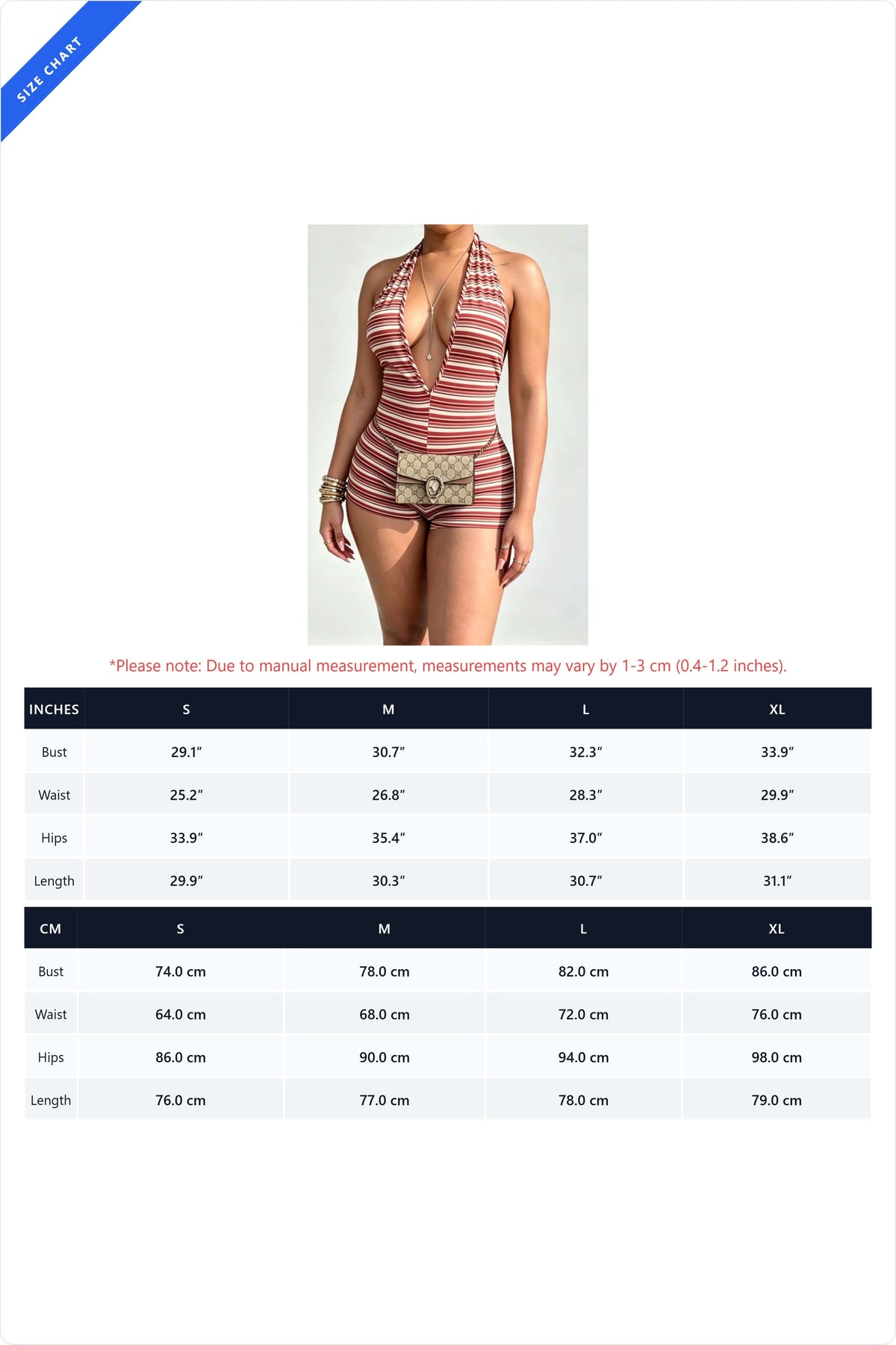 Striped Ribbed Plunge Halter Romper LavishDaily