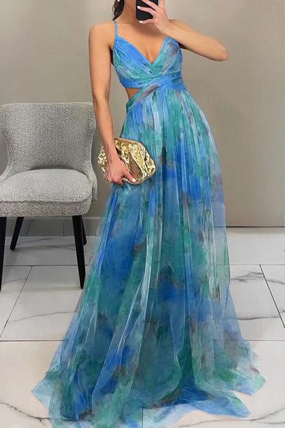 Mesh Floral Print Cami Dress Lavish Daily
