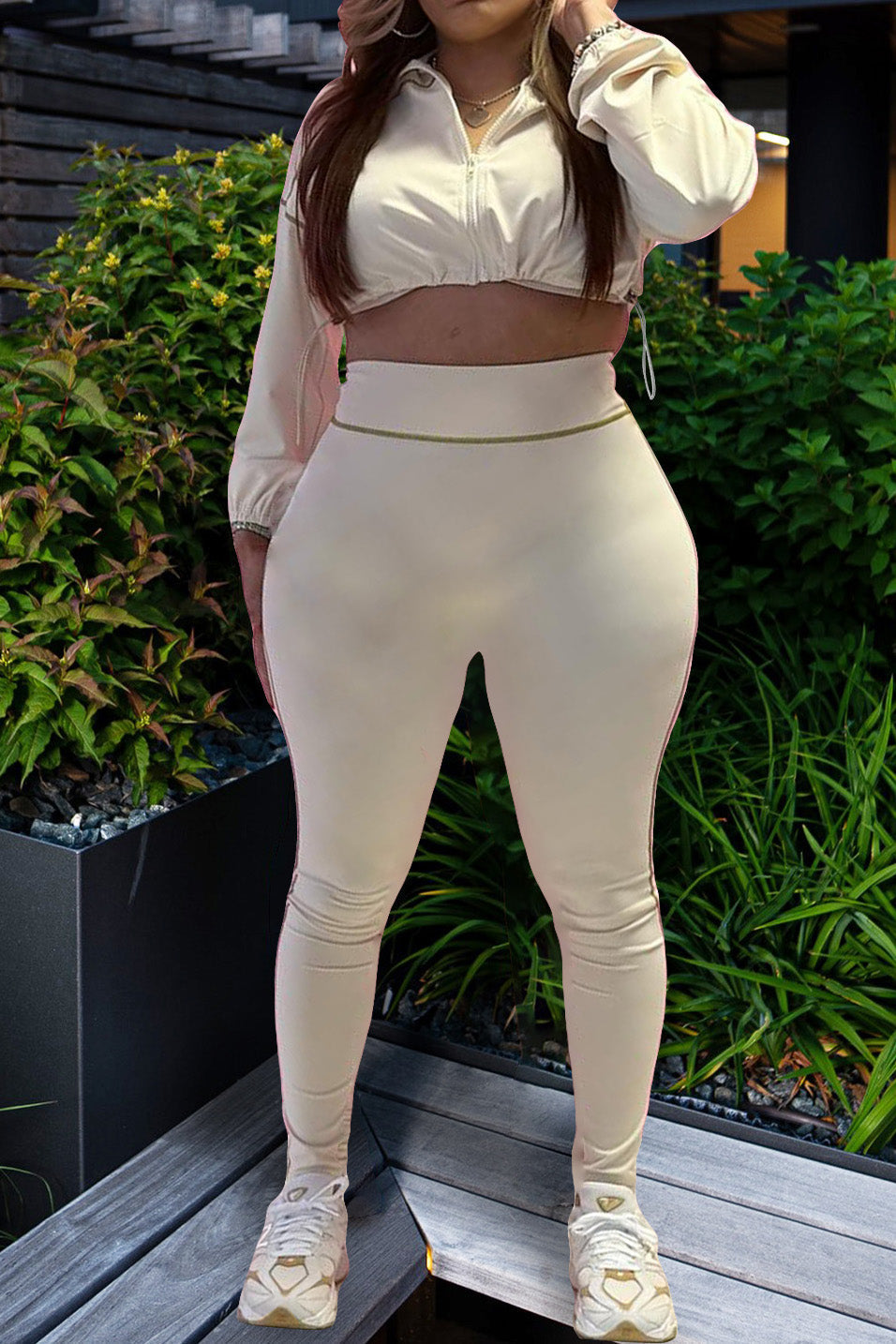 Elastic Waist Slim Fit 2-Piece Set Lavish Daily