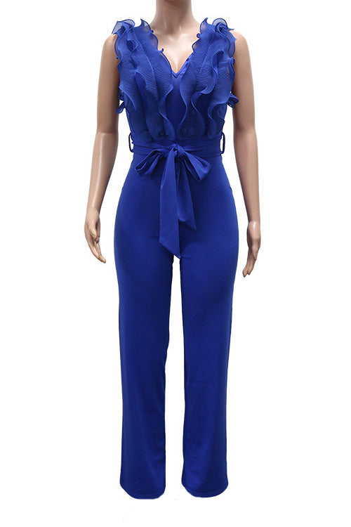 Ruffle Tank Jumpsuit Lavish Daily