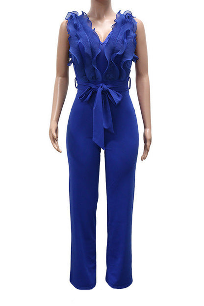Ruffle Tank Jumpsuit Lavish Daily