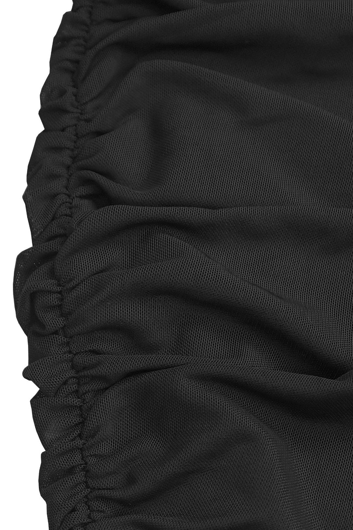 One-Shoulder Ruched Mesh Maxi Dress Lavish Daily
