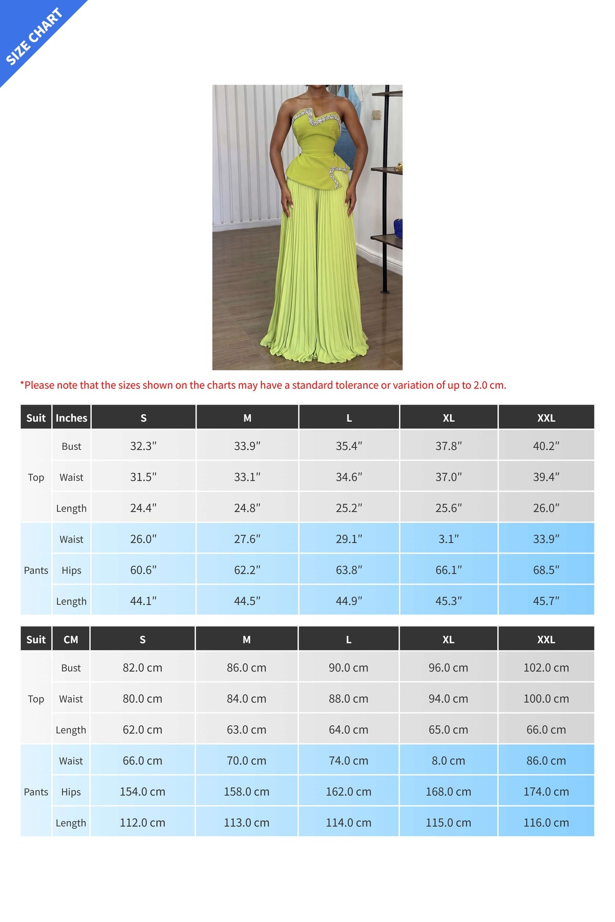 Strapless Rhinestone Top & Pleated Pants Set Lavish Daily