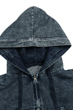 Hooded Denim Jacket & Skirt Set Lavish Daily