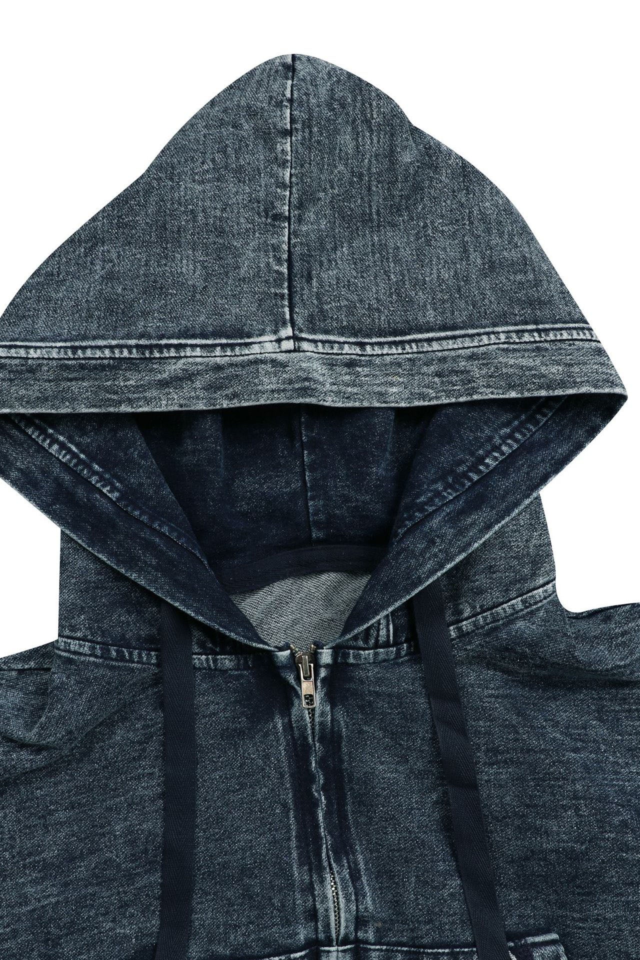 Hooded Denim Jacket & Skirt Set Lavish Daily