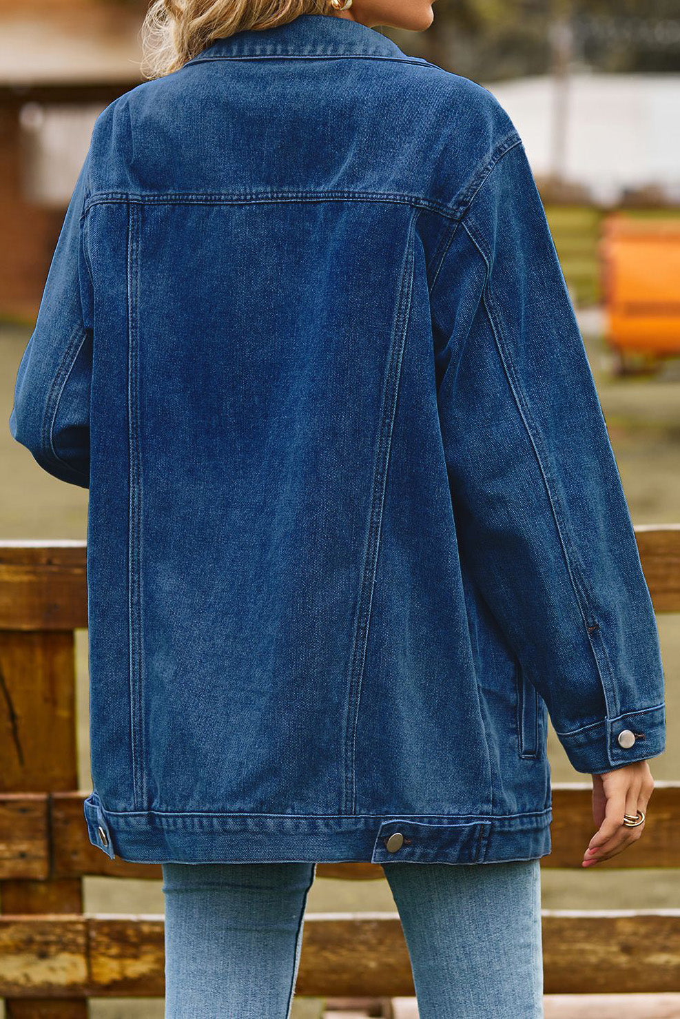 Trendy Women's Button-Up Denim Jacket Lavish Daily