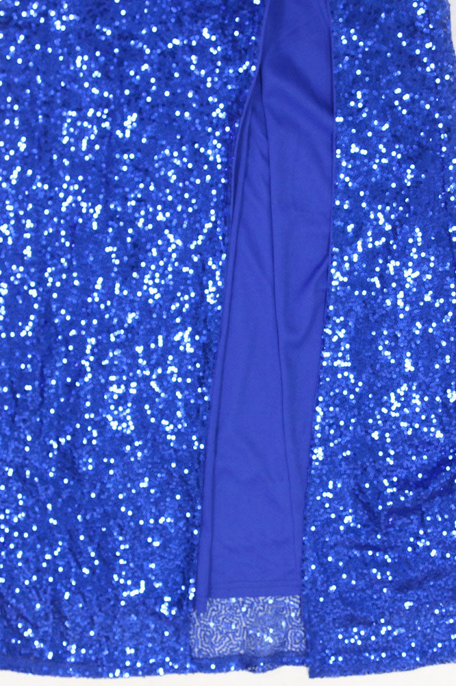 Off-the-Shoulder Sequins Prom Dress Long Slit Lavish Daily