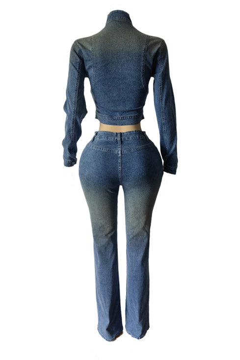 Stretch Long Sleeve Flare Pants Set Lavish Daily