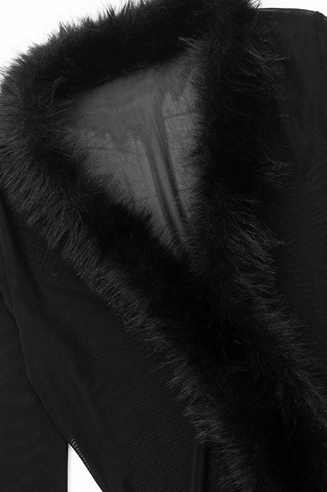 Fur Patchwork Mesh Cardigan LavishDaily