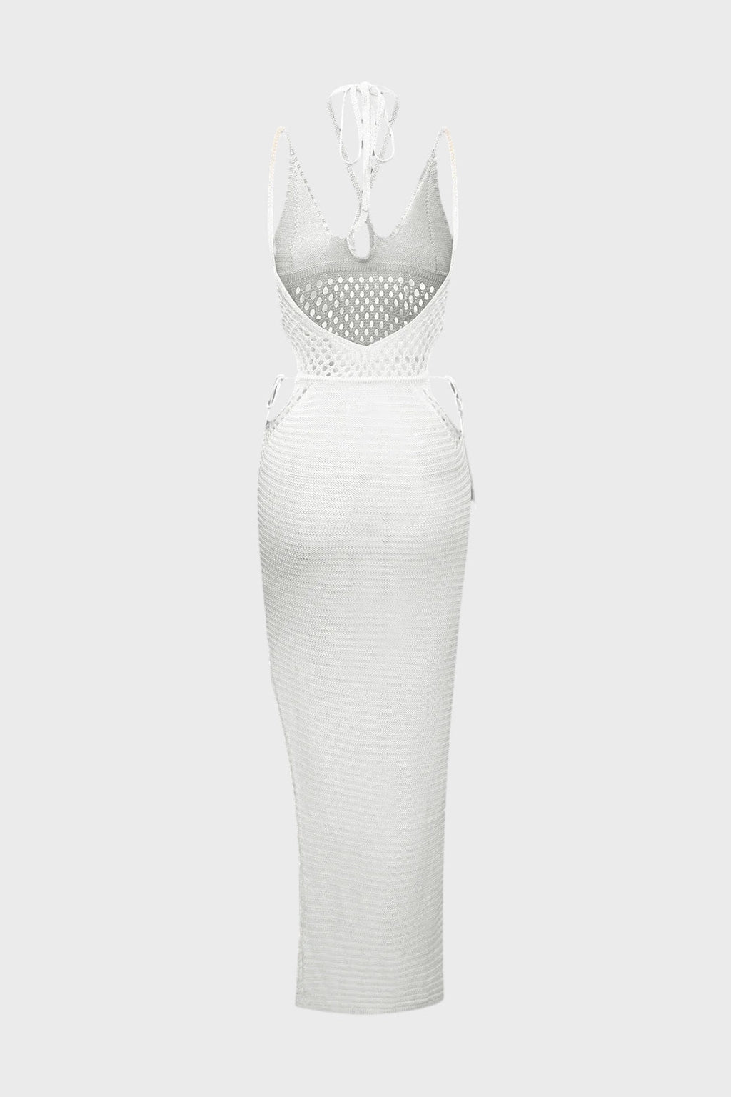 Cut Out Knit Backless Halter Maxi Dress Lavish Daily