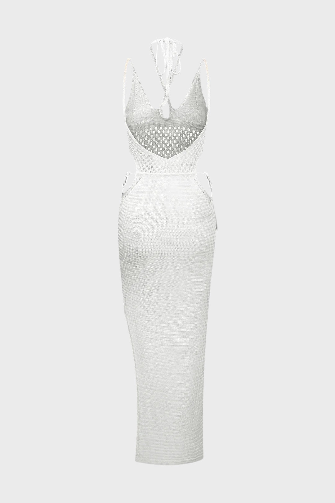 Cut Out Knit Backless Halter Maxi Dress Lavish Daily