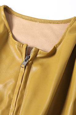 Faux Leather Zip-Up Corset Top Lavish Daily